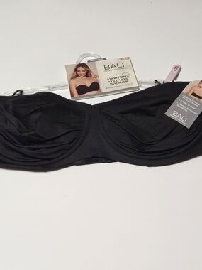 Bali 42D Smoothing Strapless Minimizer Convertible Bra Black NWT